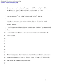 1 Structure and Function of the Methanogenic Microbial Communities in Soils from 1 Flooded Rice and Upland Soybean Fields from S