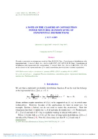 A Note on the Closure of Convolution Power Mixtures (Random Sums) of Exponential Distributions