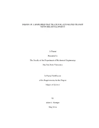 Design of a Simplified Test Track for Automated Transit Network Development