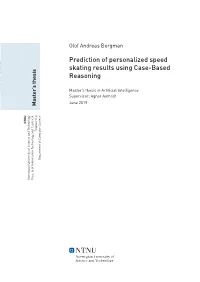 Prediction of Personalized Speed Skating Results Using Case-Based Reasoning