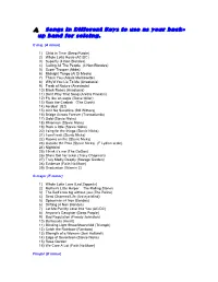 6) Songs in Different Keys to Use As Your Back