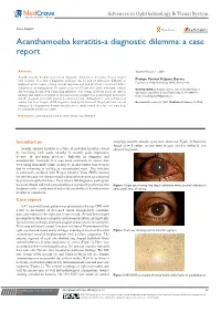 Acanthamoeba Keratitis-A Diagnostic Dilemma: a Case Report