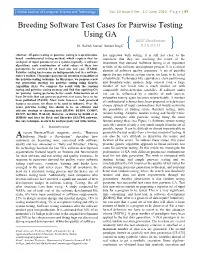 Breeding Software Test Cases for Pairwise Testing Using GA GJCST Classification Dr