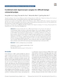 Combined Endo-Laparoscopic Surgery for Difficult Benign Colorectal Polyps