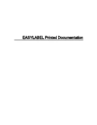 EASYLABEL EASYLABEL Printed Documentation Printed