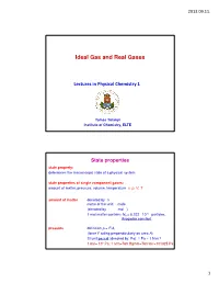 Ideal Gas and Real Gases