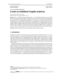 A Note on Multilevel Toeplitz Matrices