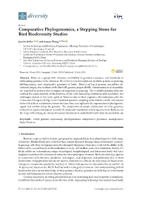 Comparative Phylogenomics, a Stepping Stone for Bird Biodiversity Studies