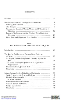 CONTENTS Foreword Xiii Introduction: Roots of Theological