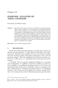 Forensic Analysis of Xbox Consoles