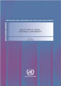 Policy Space: What, for What, and Where?