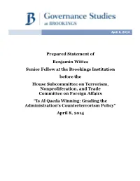 Prepared Statement of Benjamin Wittes Senior Fellow at The