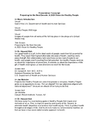 Presentation Transcript. Preparing for the Next Decade: a 2020 Vision For