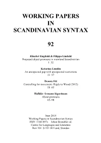 Working Papers in Scandinavian Syntax 92 (2014) 1–32 ! 2