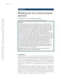 Modeling the Rise in Internet-Based Petitions Taha Yasseri, Scott A