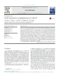 On the Mechanisms of Superplasticity in Ti-6Al-4V