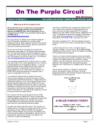 On the Purple Circuit with Bill Kaiser Volume 12, Number 3 the CAROL POLCOVAR / FRESH FRUIT FESTIVAL ISSUE