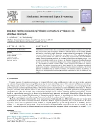 Random Matrix Eigenvalue Problems in Structural Dynamics: an Iterative Approach S
