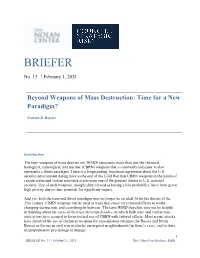 Beyond Weapons of Mass Destruction: Time for a New Paradigm?