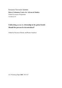 EUI RSCAS Working Paper 2021/07Unblocking Access To