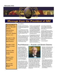 Message from the President of ABE