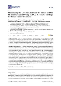 Modulating the Crosstalk Between the Tumor and the Microenvironment Using Sirna: a Flexible Strategy for Breast Cancer Treatment