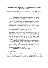 Quality Analysis of Surface Waters of Rasina District by Using the Water Quality Index Method