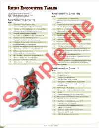 Ruins Encounter Tables