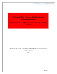 Zoological Best Practices Working Group Planning Roadmap