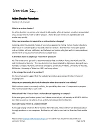 Active Shooter Questions and Answers