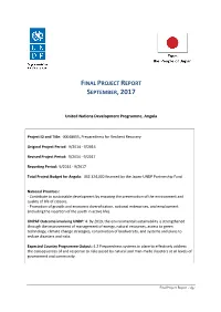 Angola Preparedness for Resilient Recovery Project Final Report