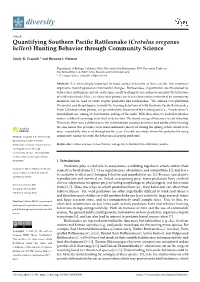 (Crotalus Oreganus Helleri) Hunting Behavior Through Community Science