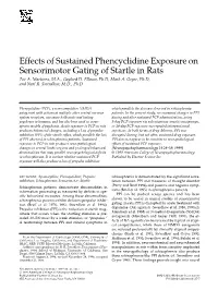 Effects of Sustained Phencyclidine Exposure on Sensorimotor Gating of Startle in Rats Zoë A