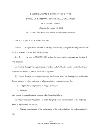 Revised Adopted Regulation of the Board Of