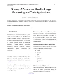 Survey of Databases Used in Image Processing and Their Applications