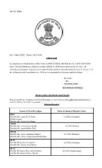 14.01.2021 No. 73/Rules/DHC Dated : 08.12.2020