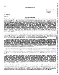 Mansfield, NG18 2AD to the Editor: Dear Sir, VERTIGO in DIVERS Thank You for Asking for My Comments on Noel Roydhouse's Letter Which I Have Read with Interest