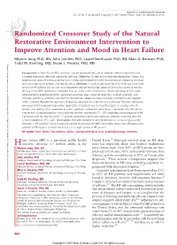 Randomized Crossover Study of the Natural Restorative Environment