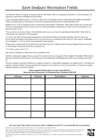 Save Seaburn Recreation Fields