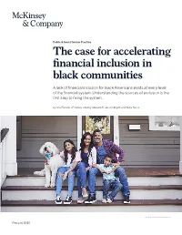 The Case for Accelerating Financial Inclusion in Black Communities