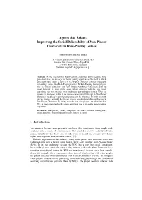 Improving the Social Believability of Non-Player Characters in Role-Playing Games