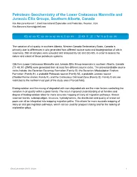 Petroleum Geochemistry of the Lower Cretaceous