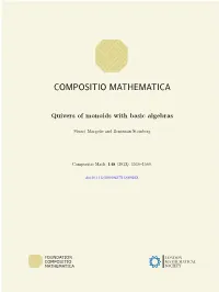 Quivers of Monoids with Basic Algebras