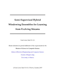 Semi-Supervised Hybrid Windowing Ensembles for Learning from Evolving Streams