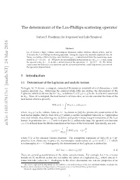 The Determinant of the Lax-Phillips Scattering Operator