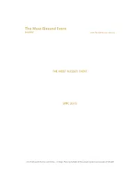The Most Blessed Event Booklet