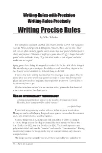 Writing Precise Rules by Mike Selinker
