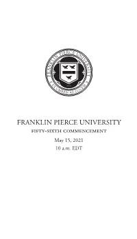 Commencement 2021 Program