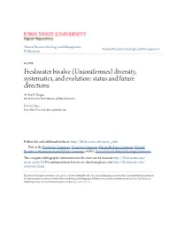 Freshwater Bivalve (Unioniformes) Diversity, Systematics, and Evolution: Status and Future Directions Arthur E