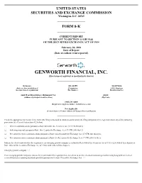 GENWORTH FINANCIAL, INC. (Exact Name of Registrant As Specified in Its Charter)